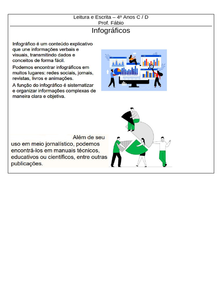 Atividades de Interpretação de Infográfico 4º Ano | PDF