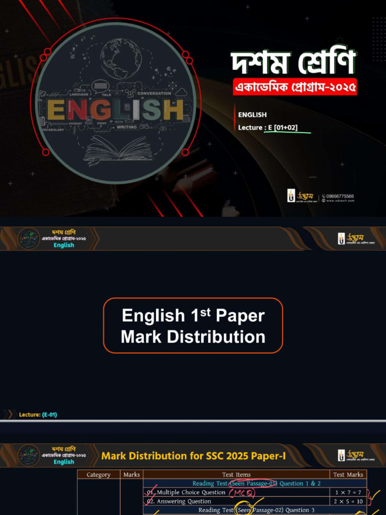 Slide For English. Udvash | PDF