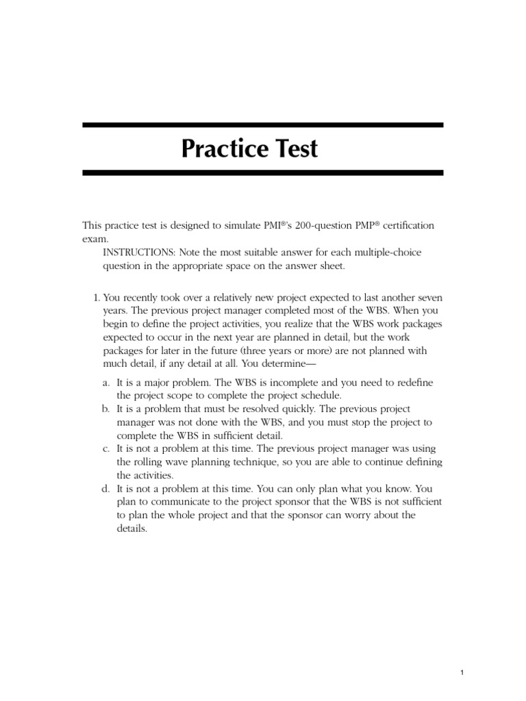 PMP Exam-200 Q-Practice Test | PDF | Project Management | Risk