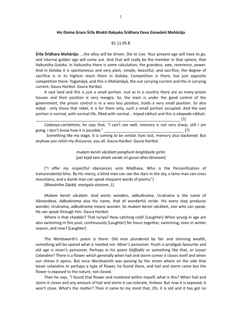 His Divine Grace Śrīla Bhakti Rak Aka Śrīdhara Deva Goswāmī Mahārāja | PDF