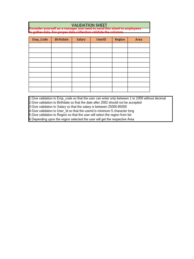 Employee Data Validation Guidelines | PDF