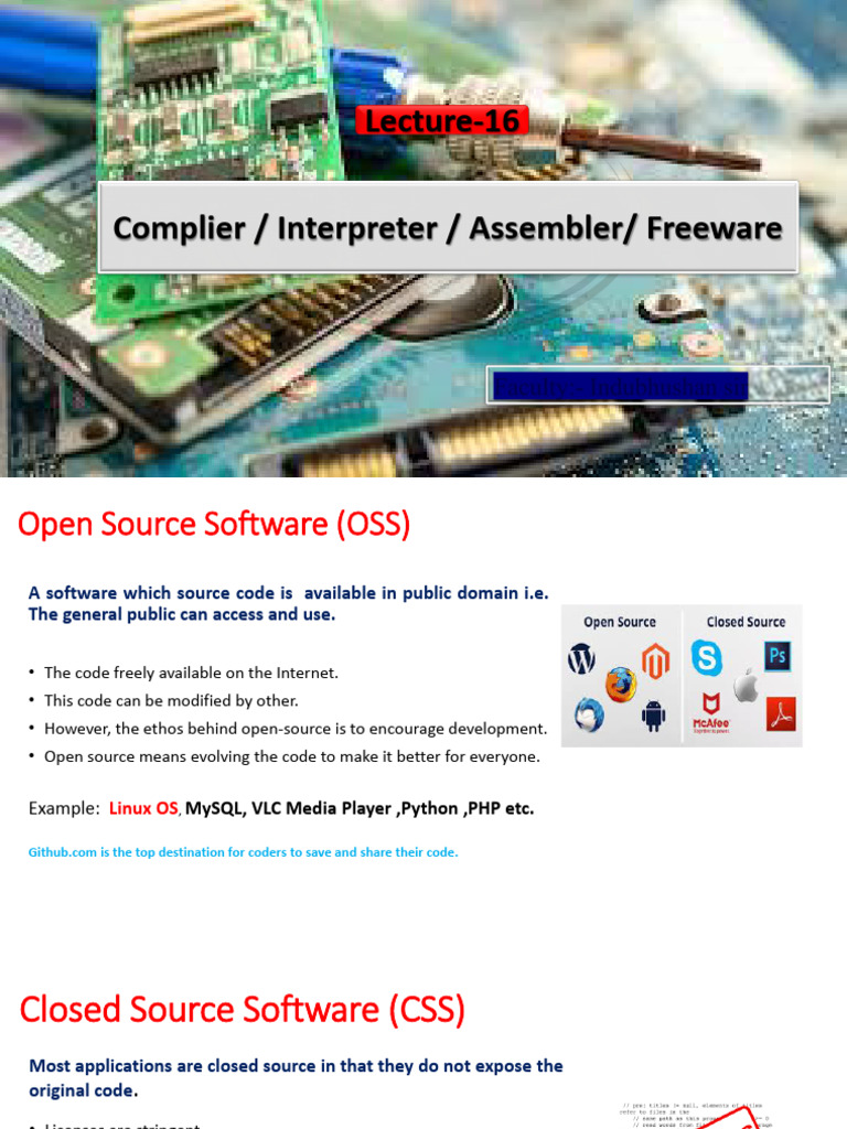 Open Source vs Closed Source Software | PDF | Assembly Language | Compiler