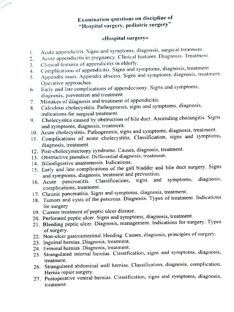 Surgery Question | PDF | Surgery | Digestive Diseases