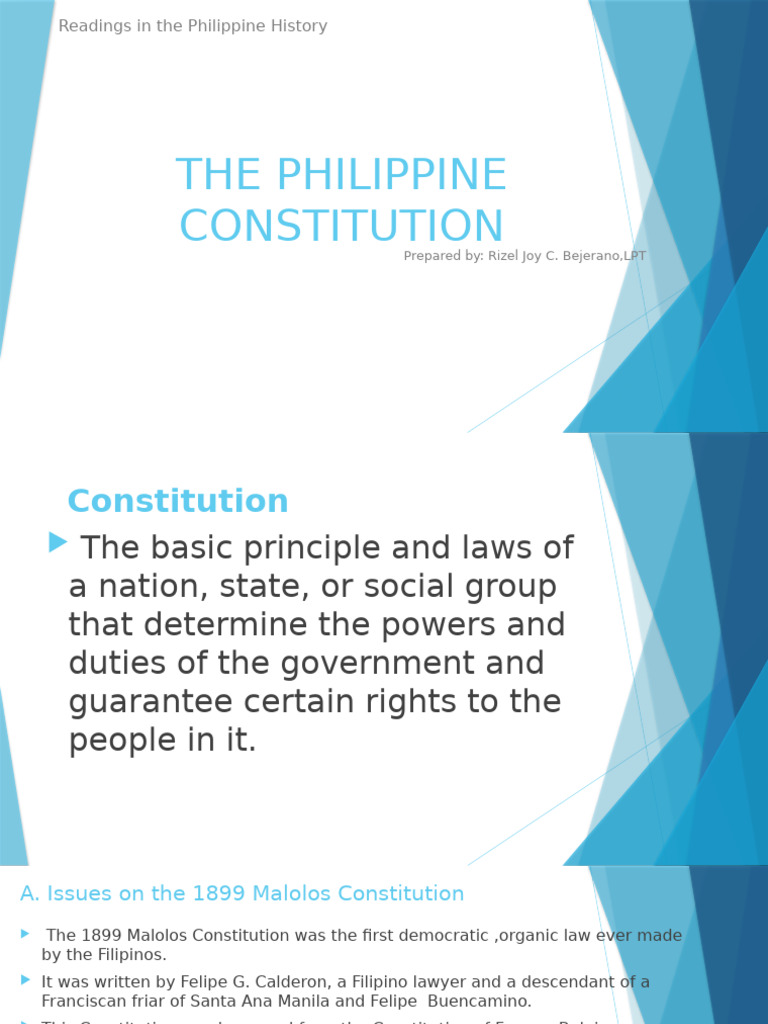 The Philippine Constitution | PDF | Government | Public Law