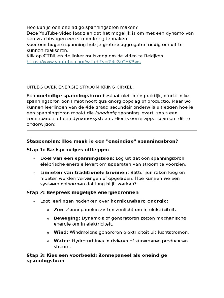 Hoe Kun Je Een Oneindige Spanningsbron Maken | PDF
