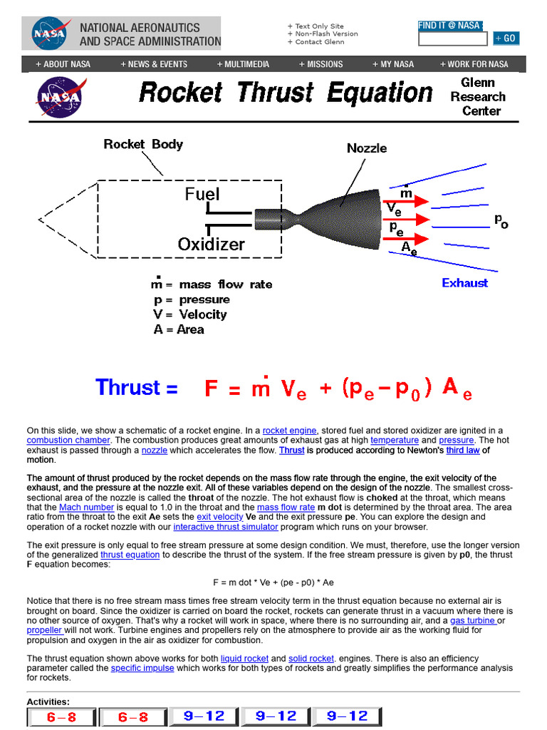 Rocket Thrust Equation | PDF | Rocket | Rocket Engine