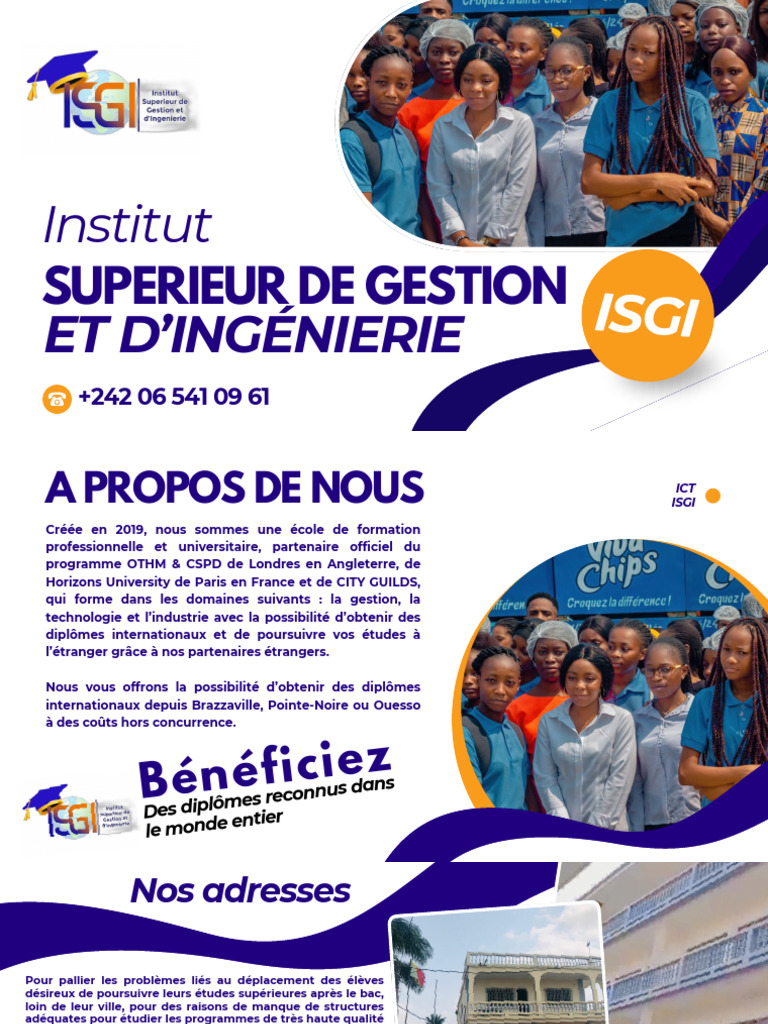 ISGI Pointe-Noire : Formations Internationales | PDF | Informatique ...