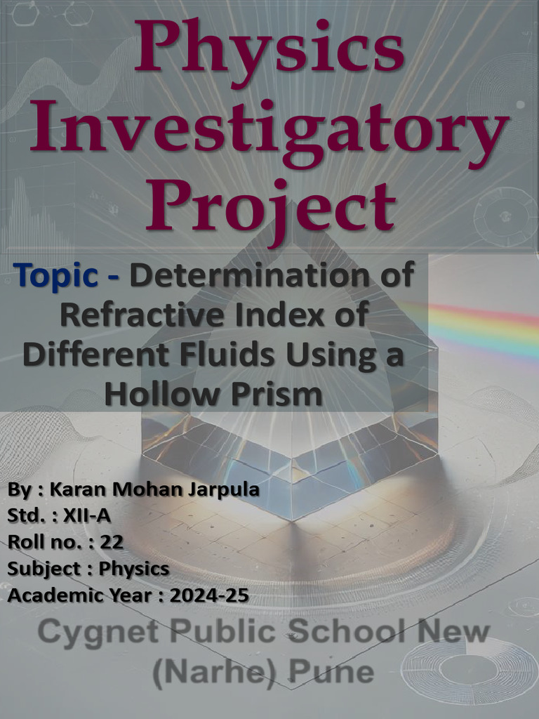karan physics project | PDF | Refraction | Electromagnetic Radiation