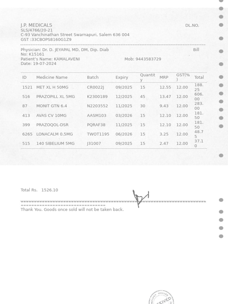 Medical Bill Format 2 | PDF | Medicine | Health Care