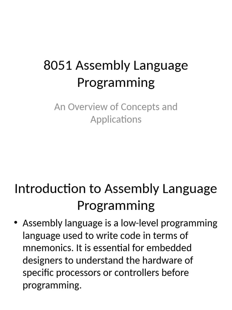 8051 Assembly Language Programming | PDF