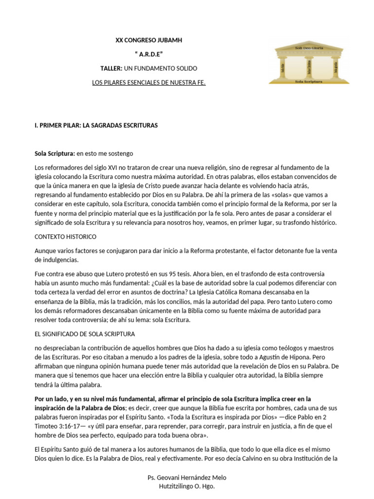 Sola Escritura: Pilar de la Fe Cristiana | PDF | Salvación | Cristo ...