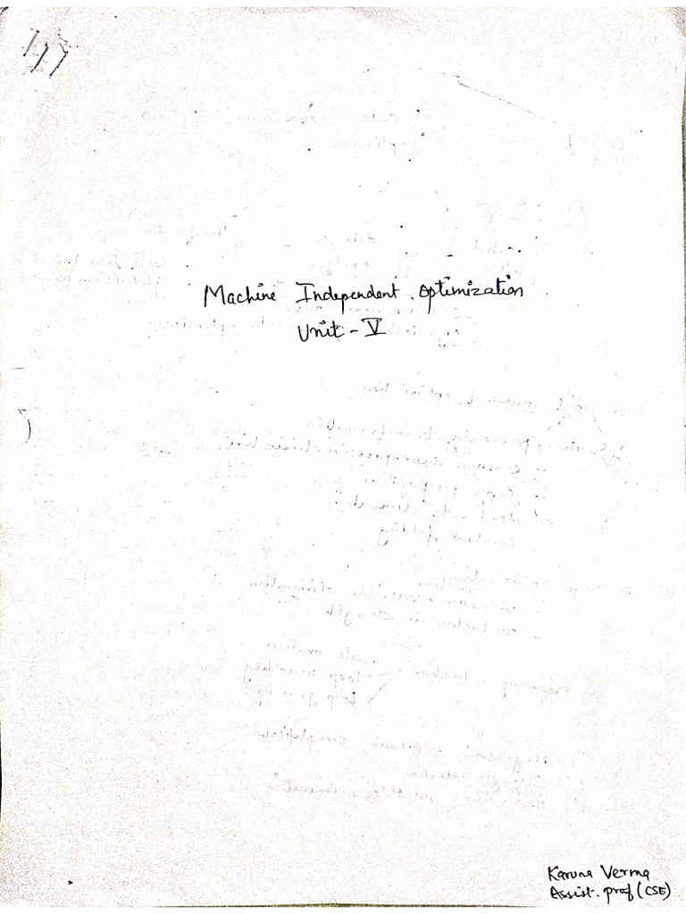 CD UNIT-5 Machine Independent Optimization | PDF