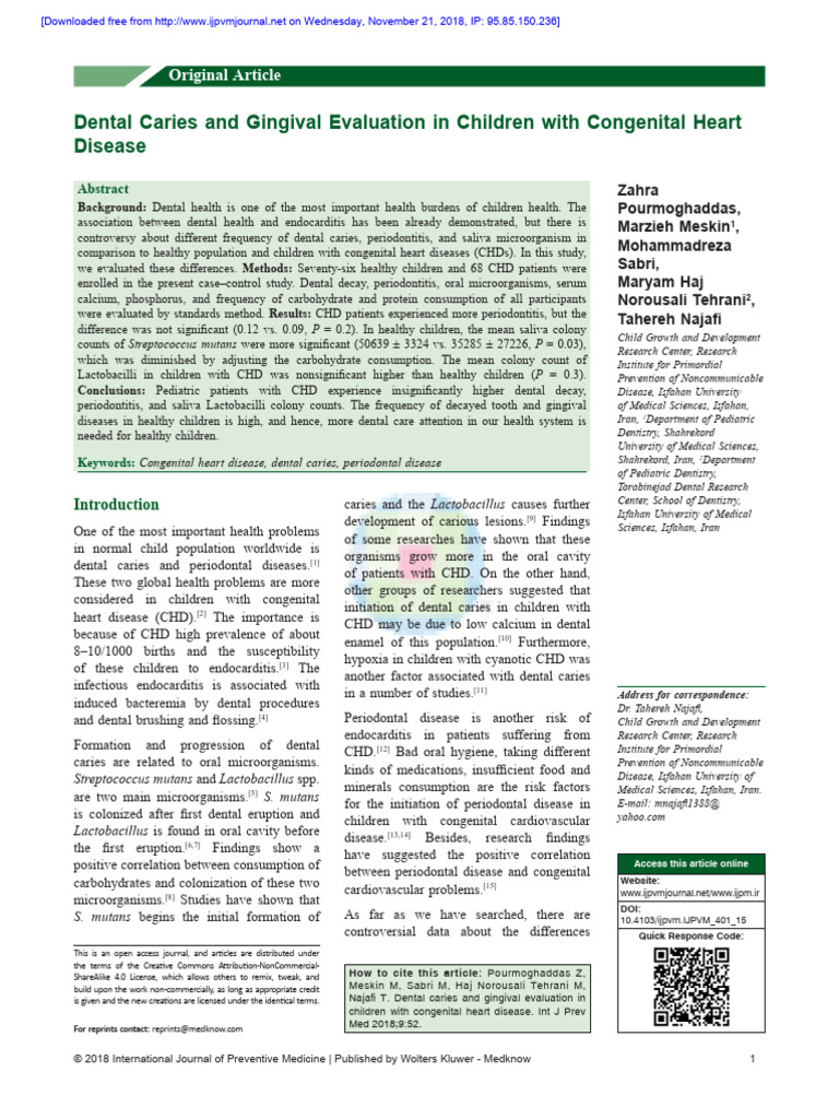 Dental Caries and Gingival Evaluation in Children | PDF ...