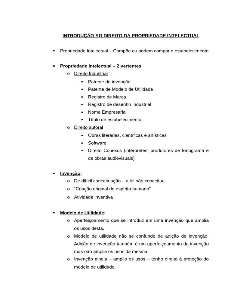 Patentes e Direito Empresarial | PDF | Propriedade intelectual | Patente