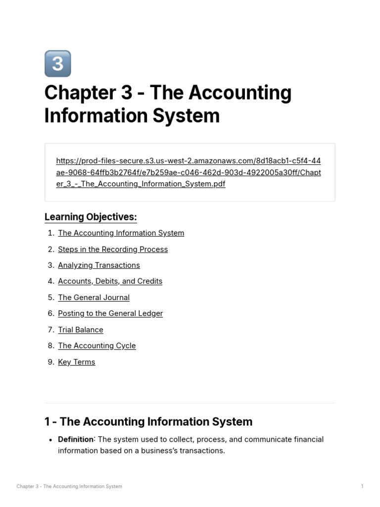 Accounting Information System Overview | PDF | Debits And Credits ...