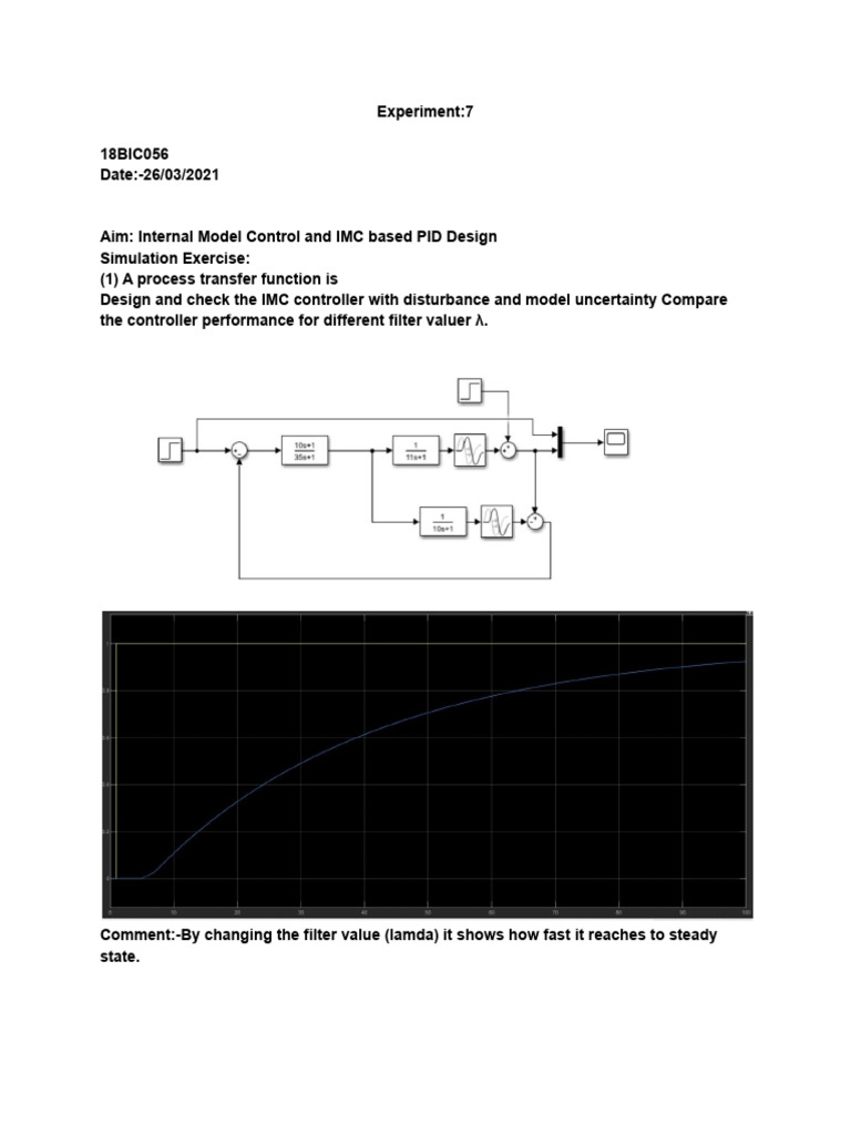 IMC and PID Design Analysis | PDF