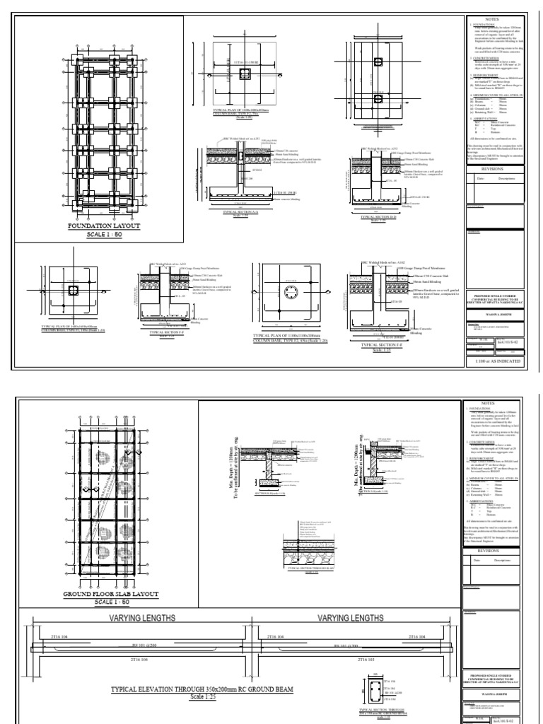 Foundation and Ground Beam Details | PDF | Concrete | Composite Material