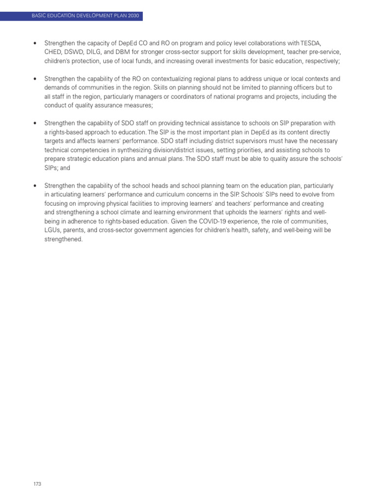 Deped Order - s2022 - 024 Adoption of The B E D Plan 2030 Sy Overall ...
