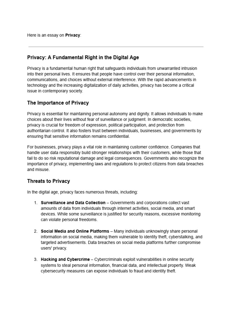 Privacy Rights in the Digital Age | PDF | Privacy | Cybercrime