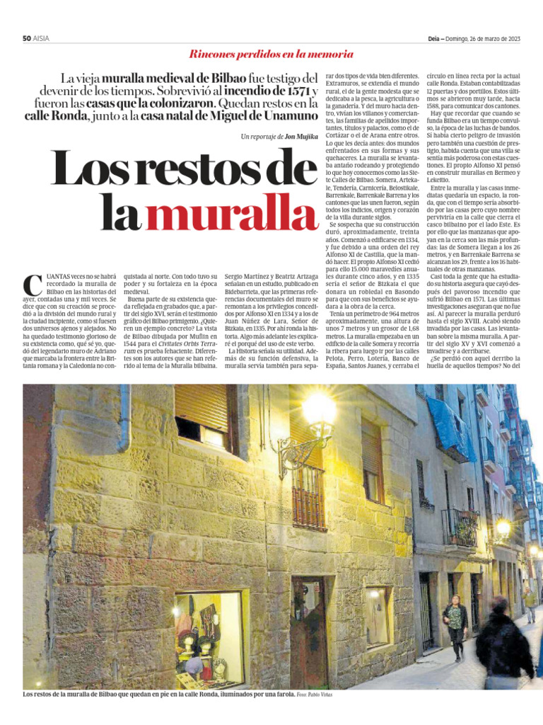 Los Restos de La Muralla de Bilbao | PDF