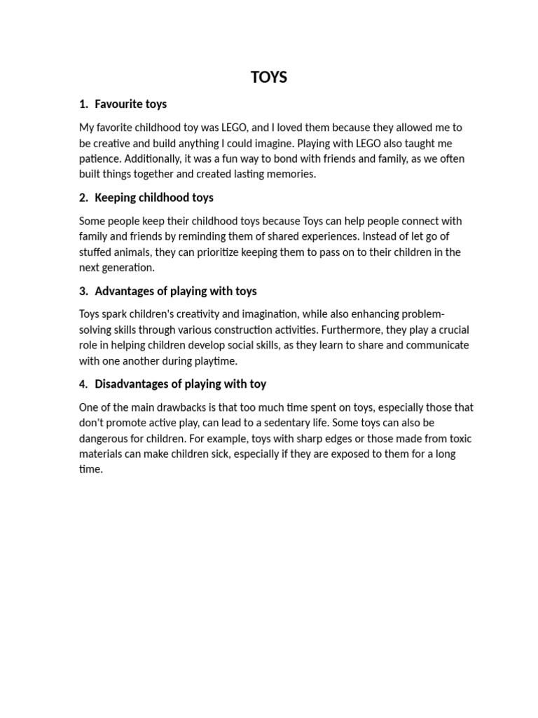Childhood Toys and Their Impact | PDF