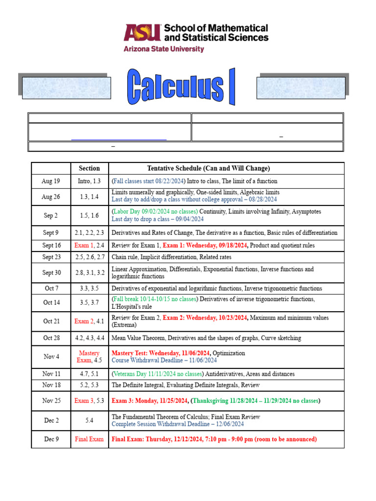 MAT 265 Fall 2024 Syllabus Overview | PDF | Function (Mathematics ...