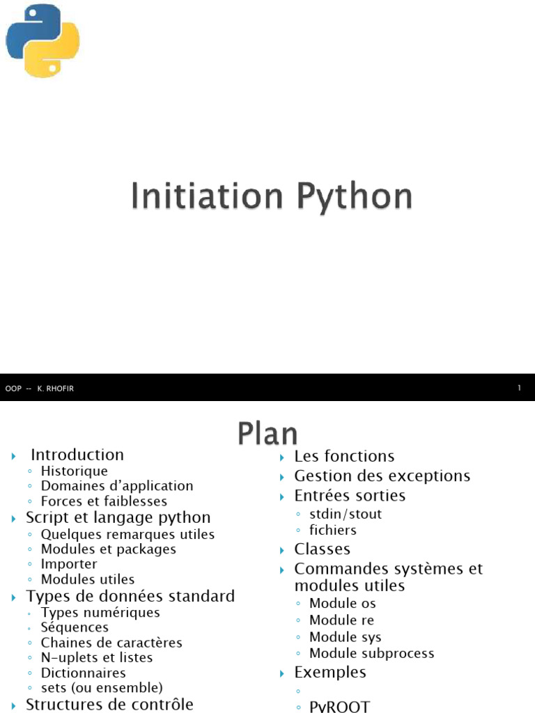Introduction à la programmation Python | PDF | Structure de contrôle ...