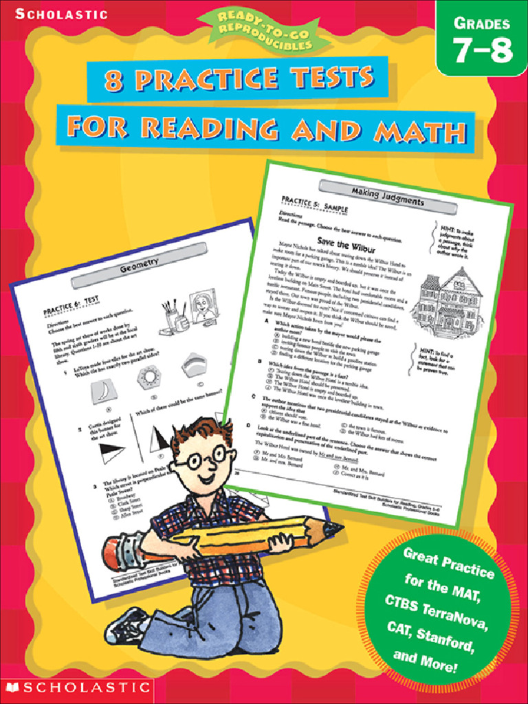 8 Practice Tests for Grades 7-8 Math | PDF | Robot | Robotics