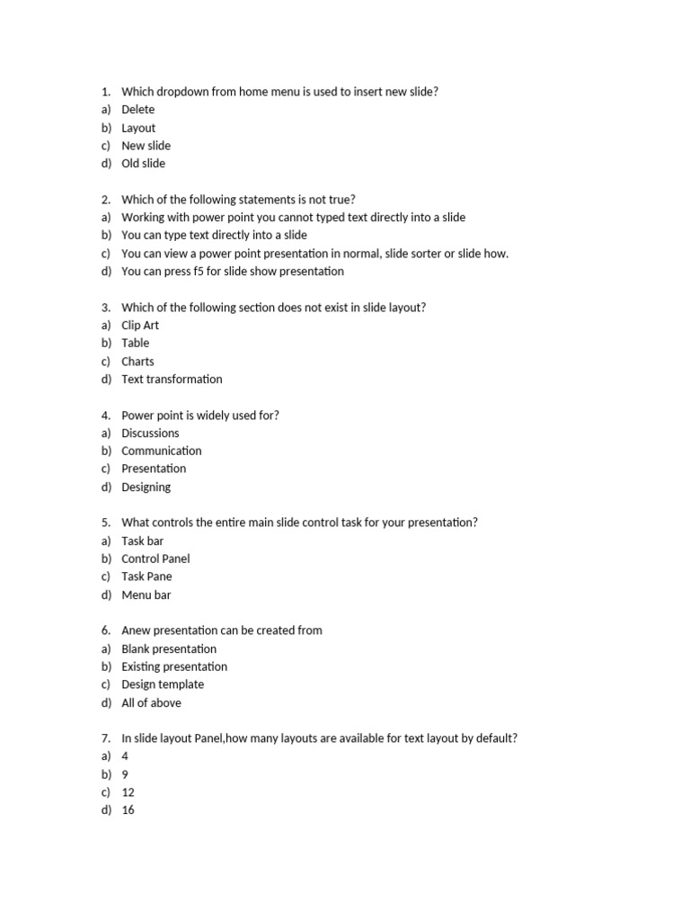 Powerpoint Test Pdf Microsoft Power Point Page Layout