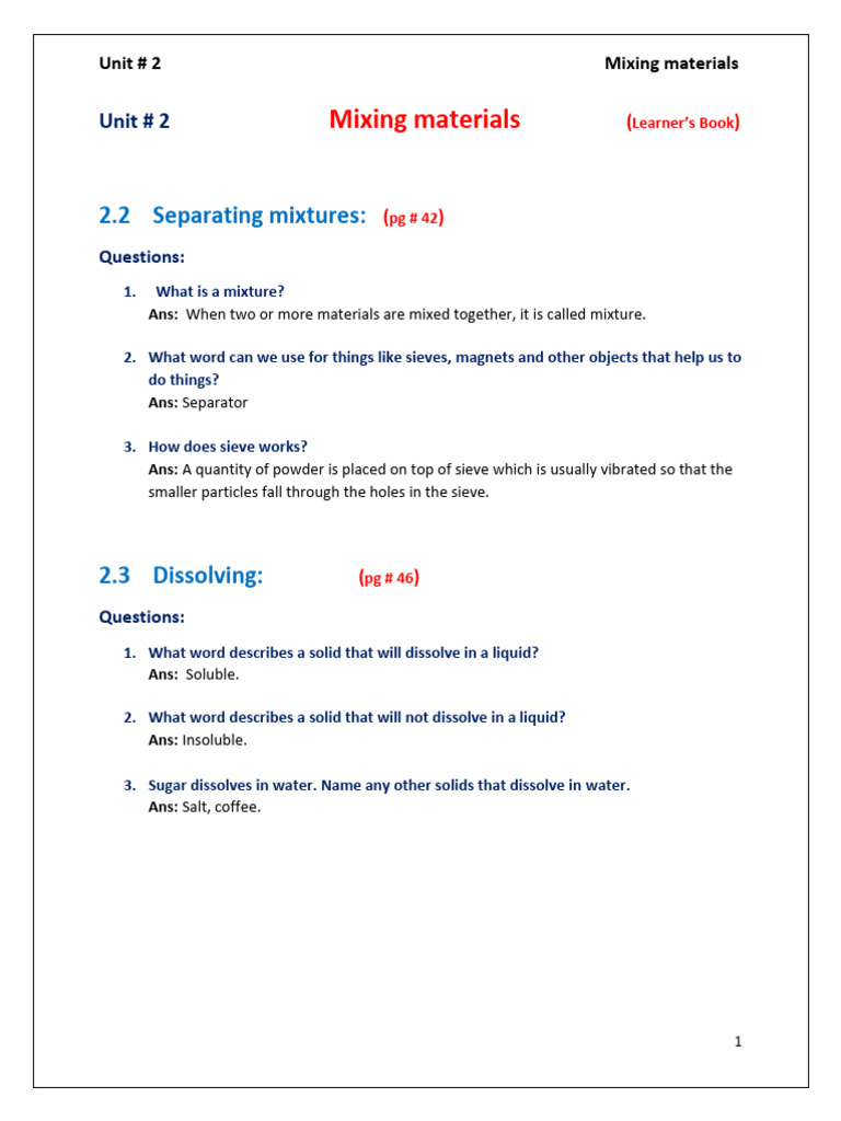 Mixing Materials: Separation Techniques | PDF | Plastic | Oil