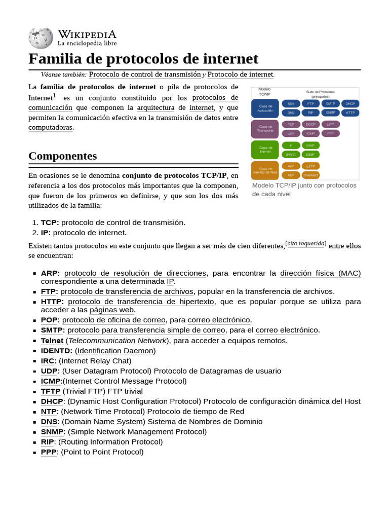 Familia_de_protocolos_de_internet | PDF | Conjunto de protocolos de ...