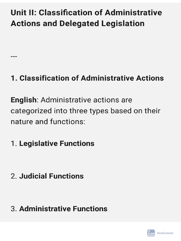 Unit II Administrative Law | PDF
