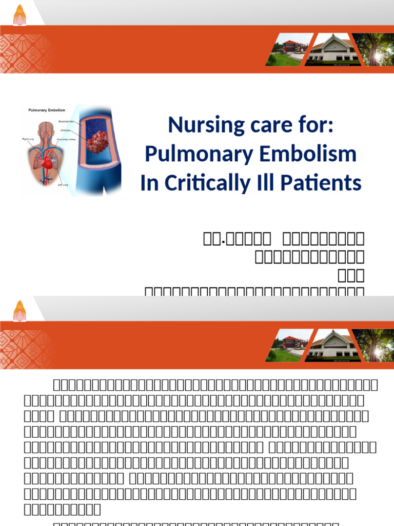 Nursing Care For Pulmonary Embolism in Critically Patients | PDF