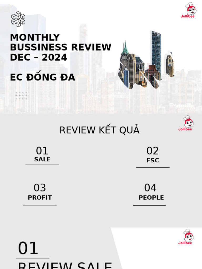 Monthly Bussiness Review DEC - 2024 Ec Đống Đa | PDF