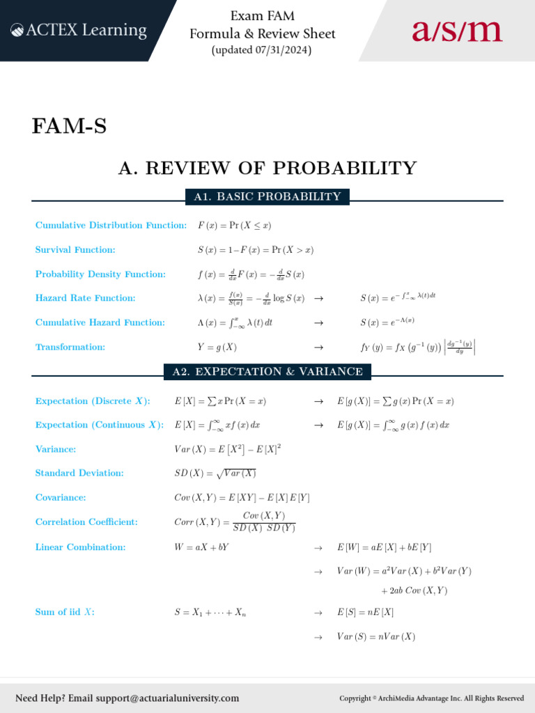 FAM - FS Förmüll | PDF | Statistical Theory | Probability Theory