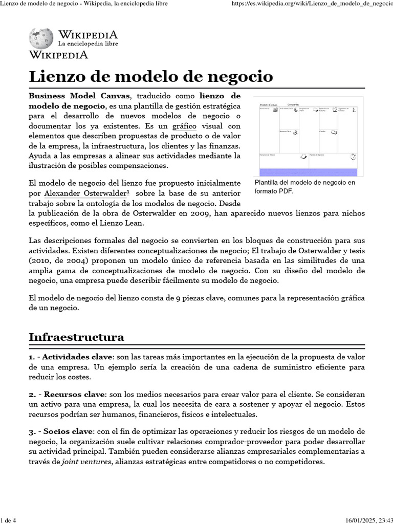 Plantilla de Lienzo de Modelo de Negocio | PDF | Business | Economias