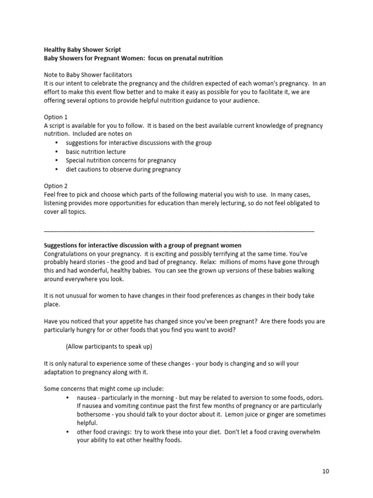 Baby Shower Script Final | PDF | Staple Foods | Foods