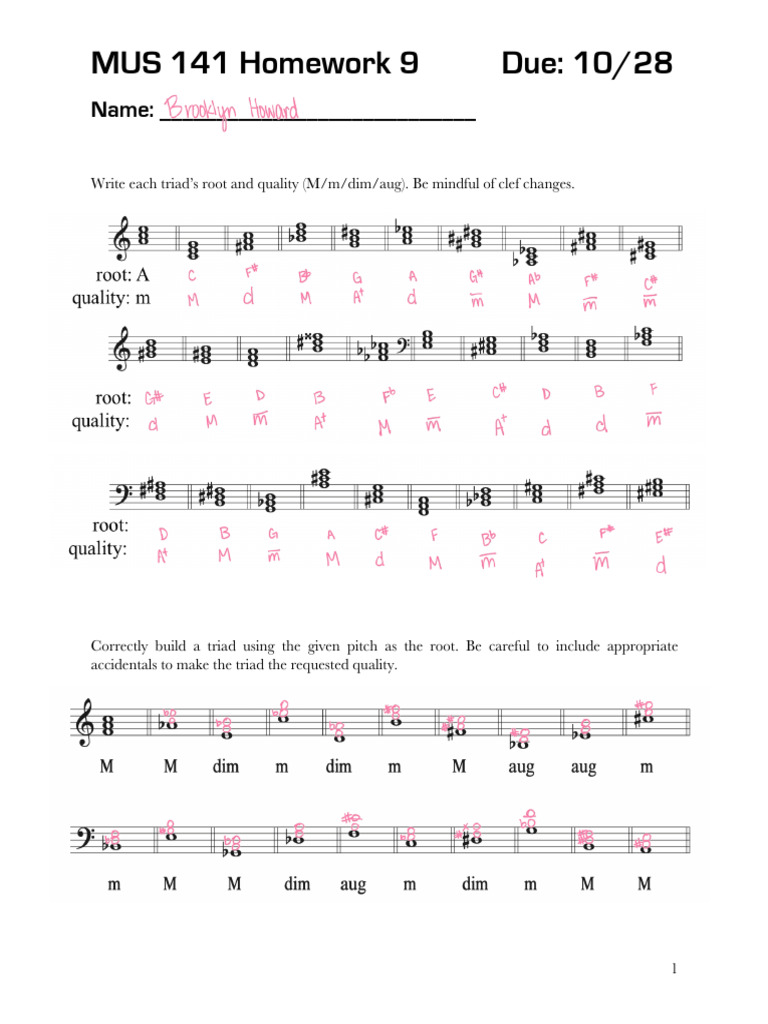 MUS 141 HW9 Rev | PDF