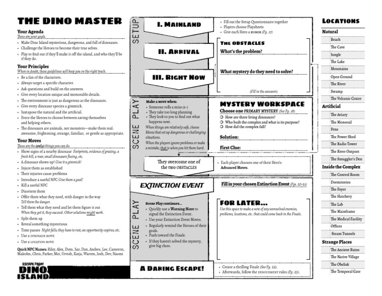 Escape From Dino Island Playsheets 063019 FREE-4 | PDF