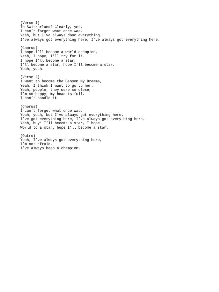 Lyrics To A New Snog PDF
