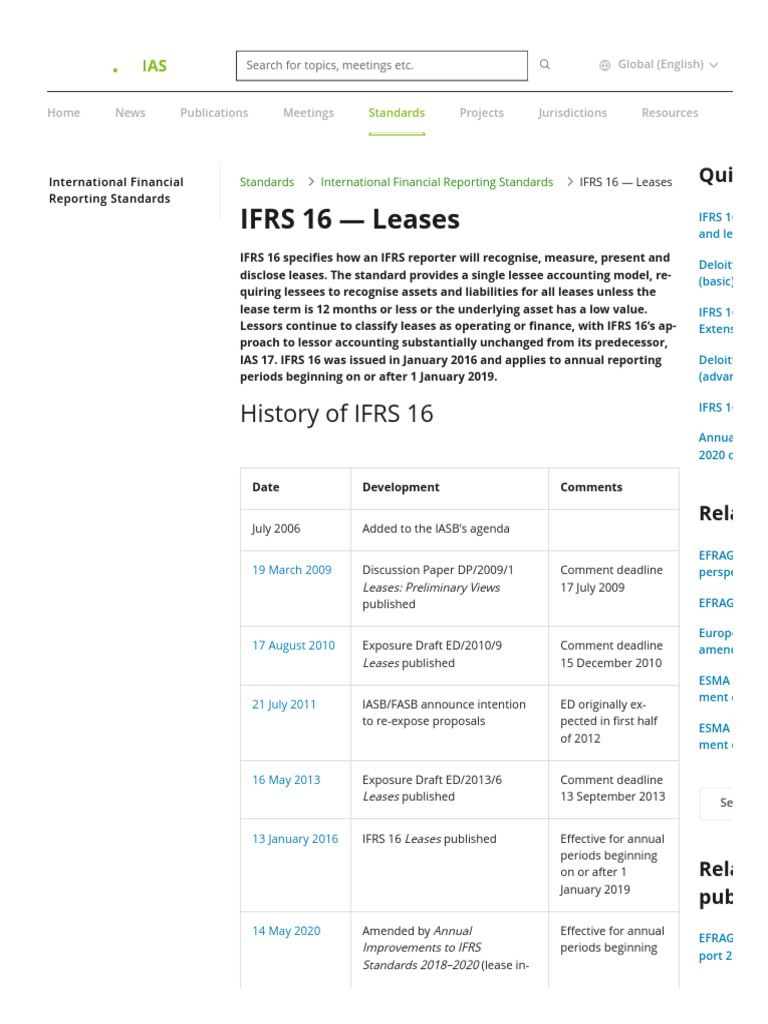 IFRS 16 — Leases | PDF | Lease | Fair Value