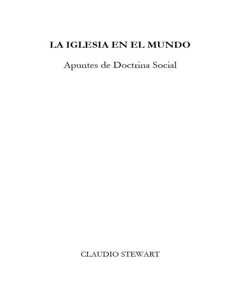La Iglesia en el Mundo. Apuntes de Doctrina Social | PDF | Verdad ...