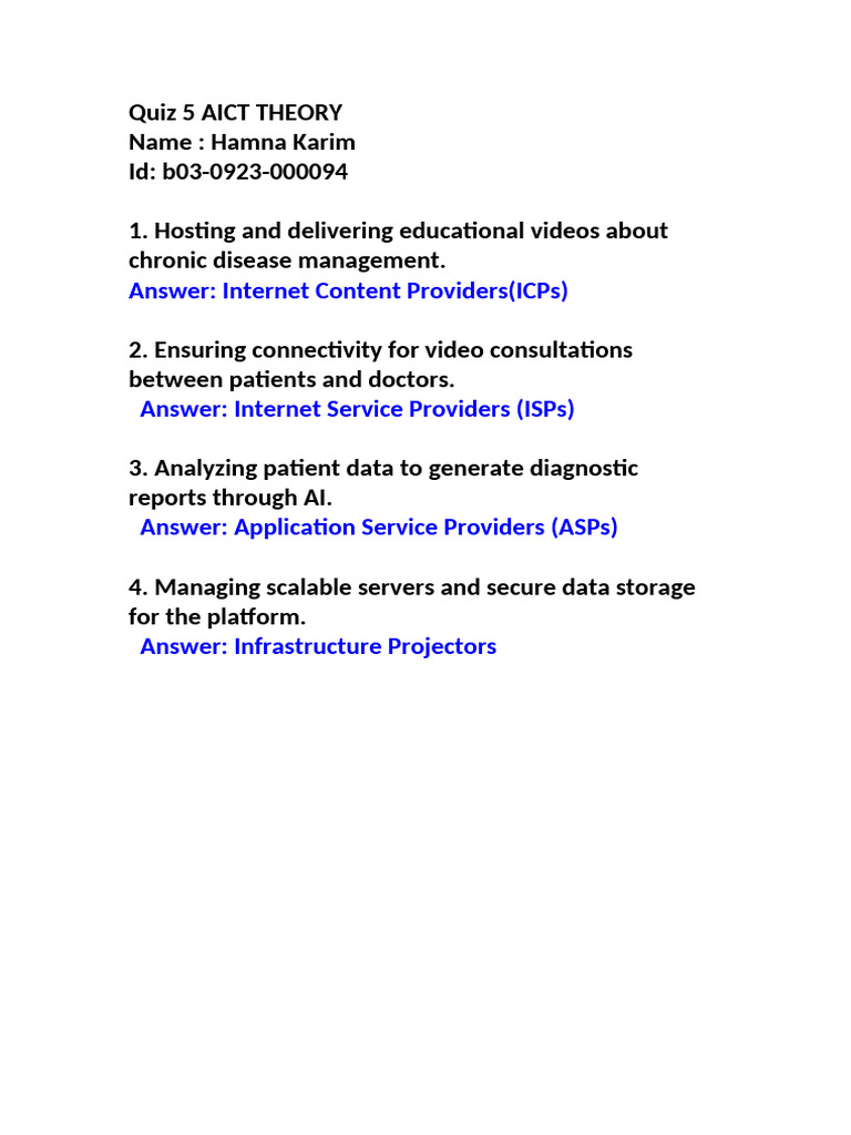 Quiz 5 Aict Theory | PDF