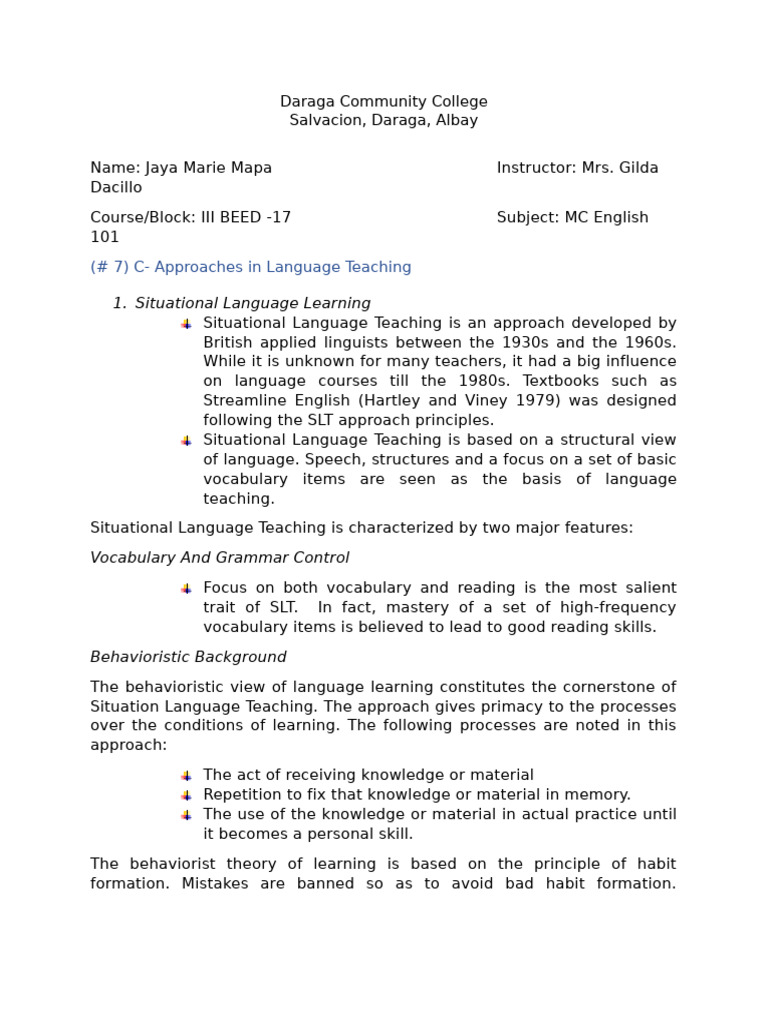 (# 7) C - Approaches in Language Teaching | PDF | Language Education ...