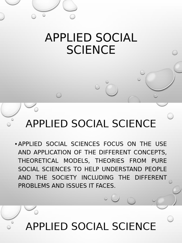 Overview of Applied Social Sciences | PDF