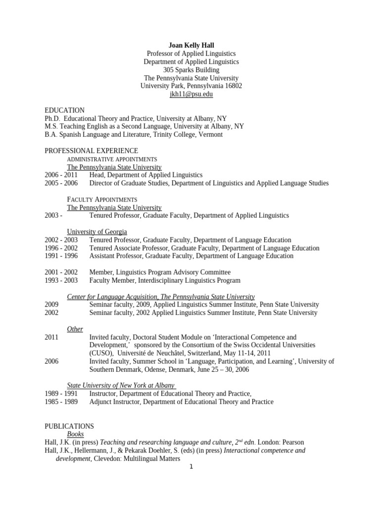 Joan Kelly Hall | PDF | English As A Second Or Foreign Language ...