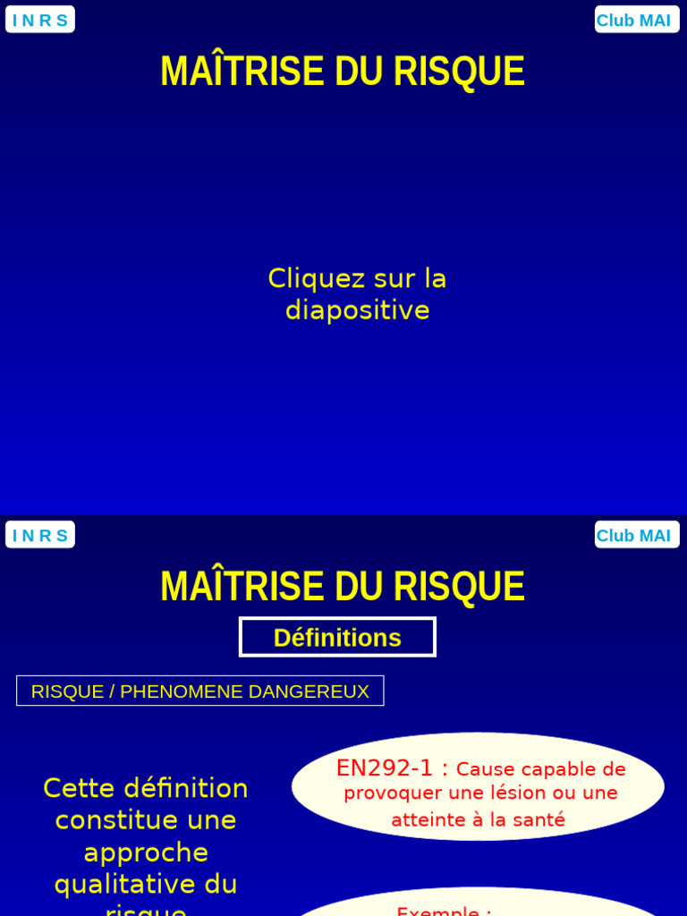 Maîtrise Du Risque: Cliquez Sur La Diapositive | PDF | Risque | Sécurité