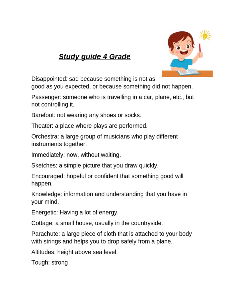 Grade 4 Study Guide Overview | PDF