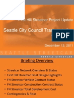 First Hill Streetcar Project Update: Seattle City Council Transportation Committee