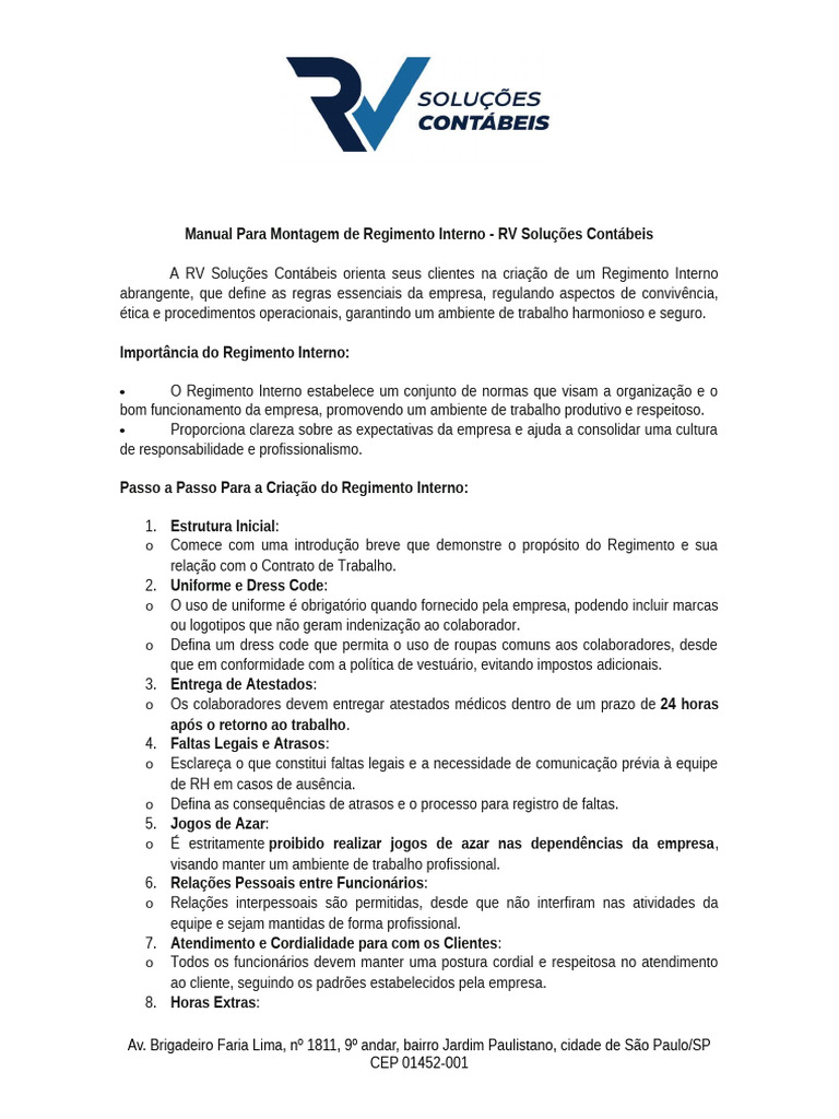 Guia para Criar Regimento Interno Empresarial | PDF | Gestão de ...